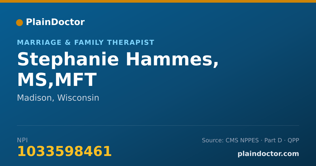 Shareable card for Stephanie Hammes, MS,MFT - Marriage & Family Therapist, Madison, WI