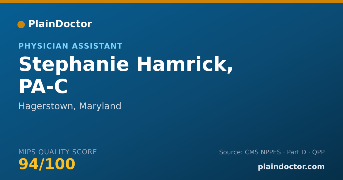 Shareable card for Stephanie Hamrick, PA-C - Surgical Physician Assistant, Hagerstown, MD