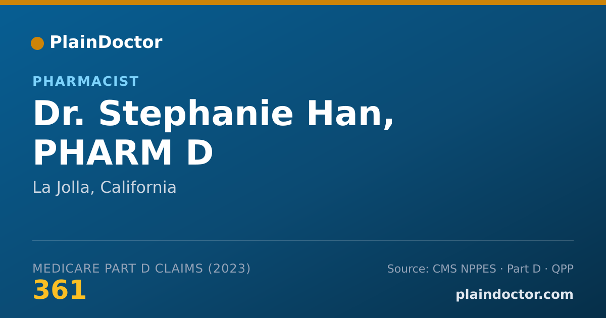 Shareable card for Stephanie Han, PHARM D - Pharmacist, La Jolla, CA