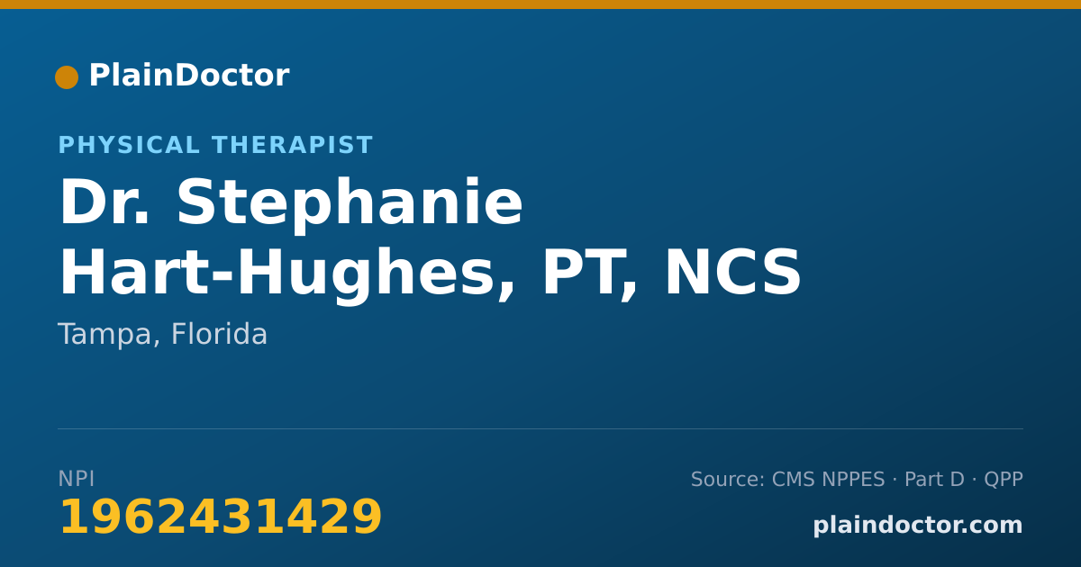 Shareable card for Stephanie Hart-Hughes, PT, NCS - Physical Therapist, Tampa, FL