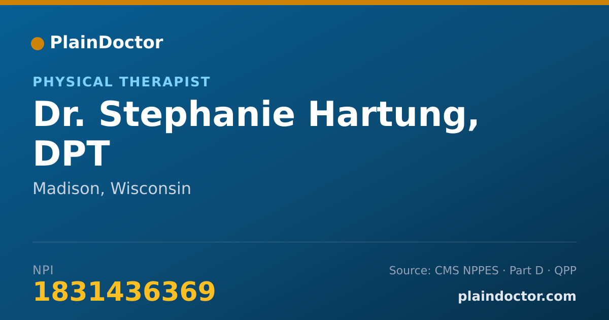 Shareable card for Stephanie Hartung, DPT - Physical Therapist, Madison, WI