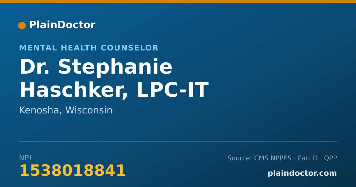 Shareable card for Stephanie Haschker, LPC-IT - Mental Health Counselor, Kenosha, WI