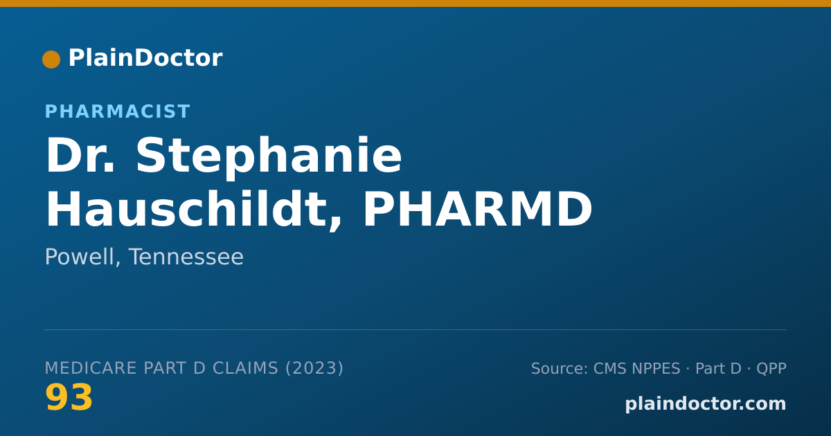 Shareable card for Stephanie Hauschildt, PHARMD - Pharmacist, Powell, TN