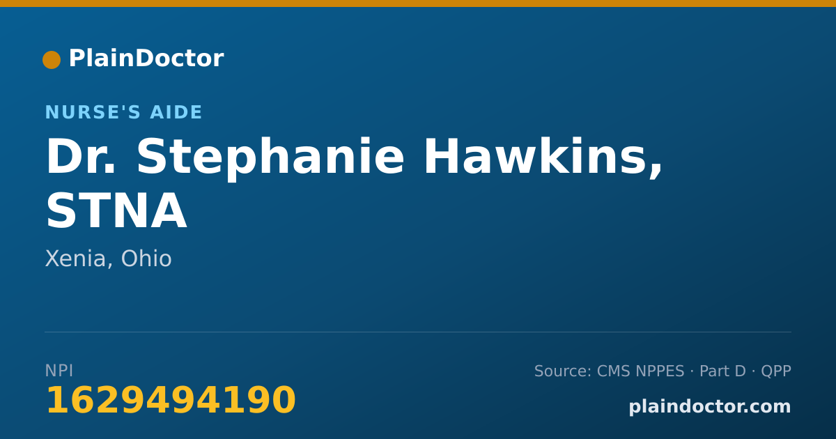 Shareable card for Stephanie Hawkins, STNA - Nurse's Aide, Xenia, OH