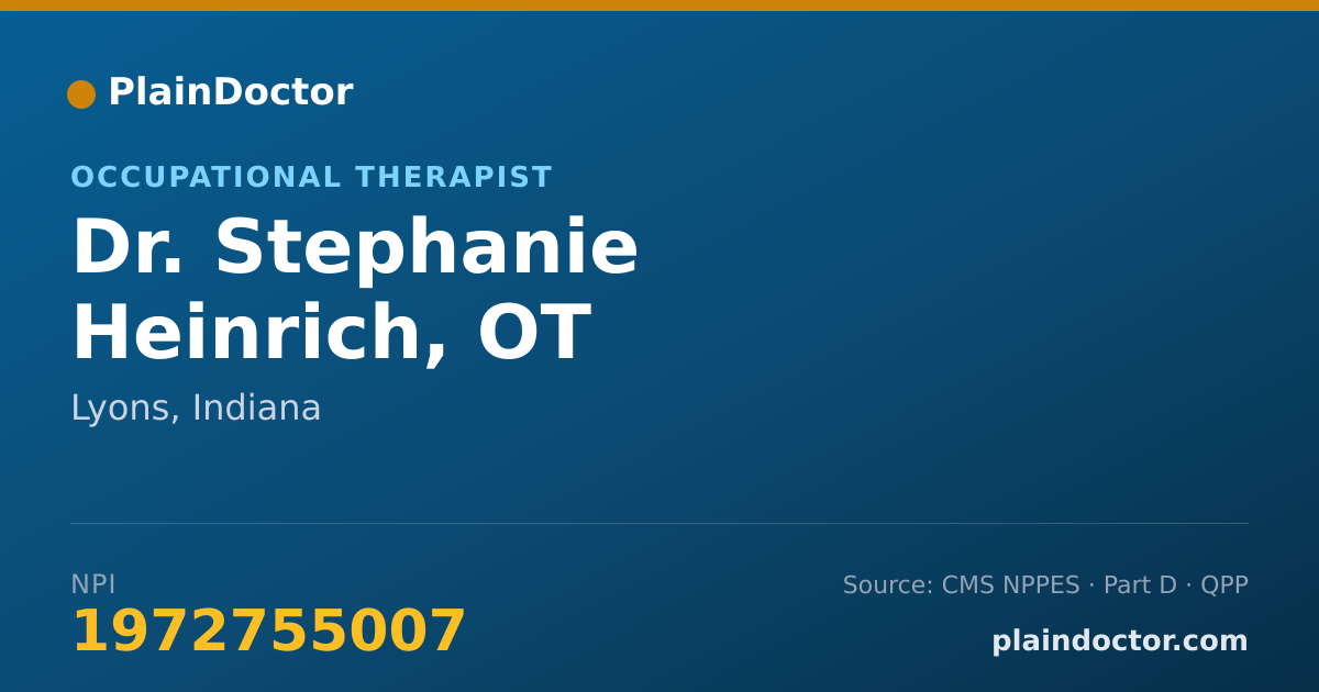 Shareable card for Stephanie Heinrich, OT - Occupational Therapist, Lyons, IN