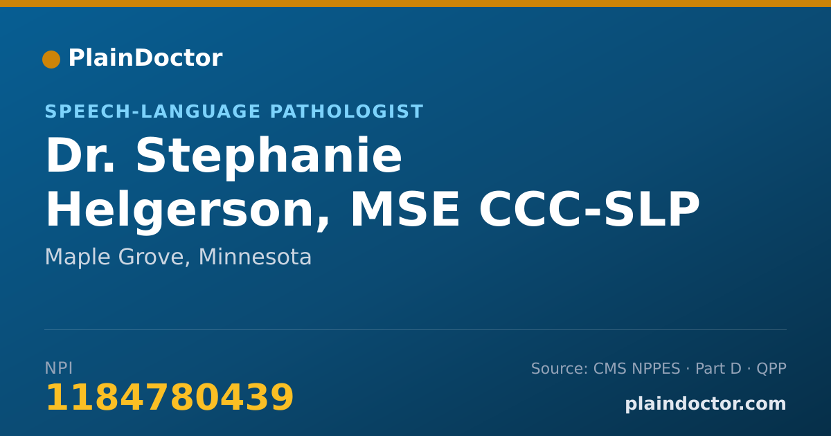 Shareable card for Stephanie Helgerson, MSE CCC-SLP - Speech-Language Pathologist, Maple Grove, MN