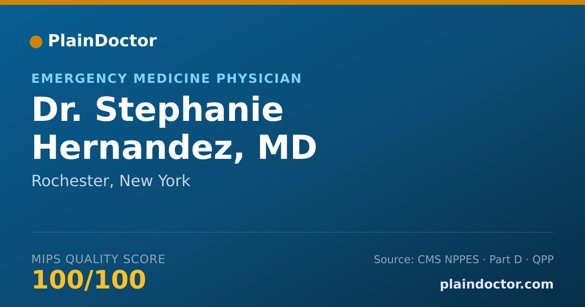 Shareable card for Stephanie Hernandez, MD - Emergency Medicine Physician, Rochester, NY