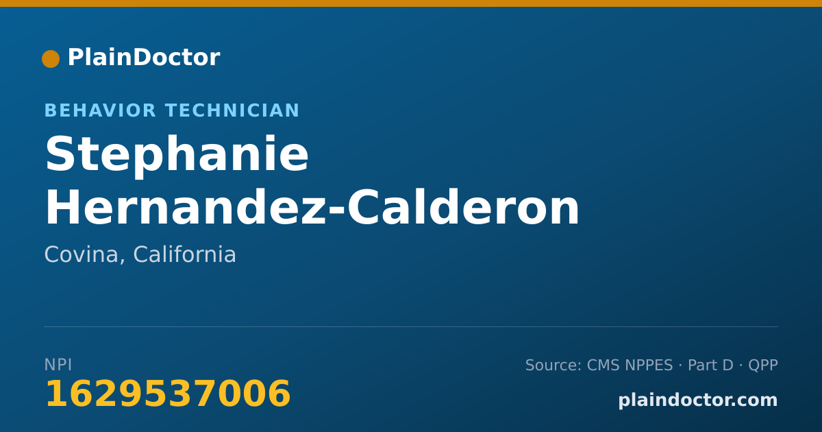 Shareable card for Stephanie Hernandez-Calderon - Behavior Technician, Covina, CA