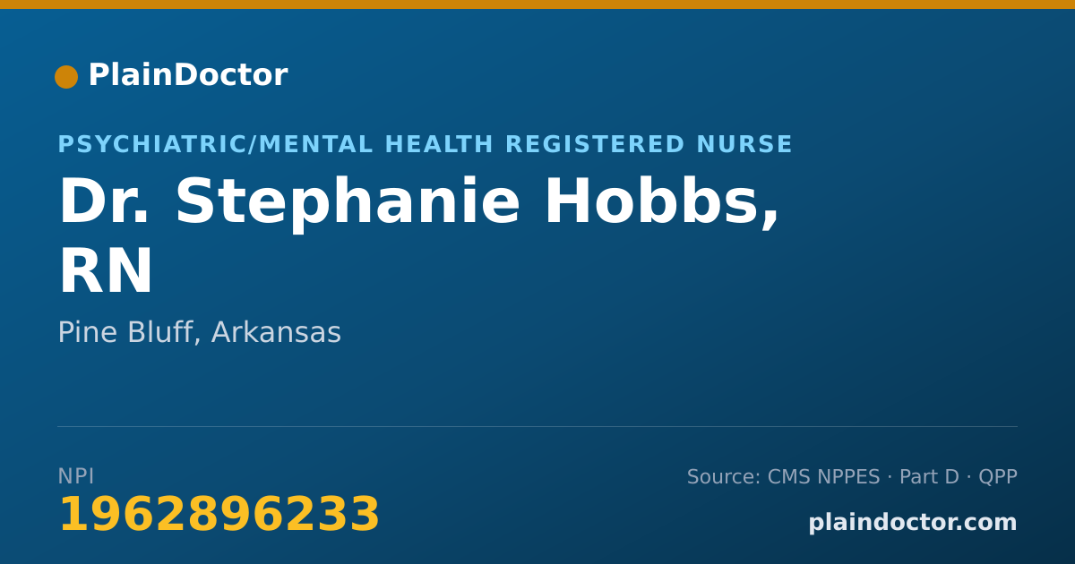 Shareable card for Stephanie Hobbs, RN - Psychiatric/Mental Health Registered Nurse, Pine Bluff, AR