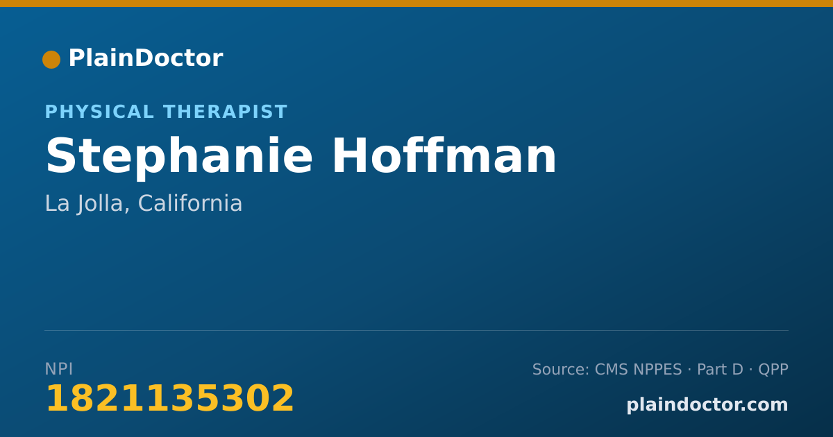 Shareable card for Stephanie Hoffman - Physical Therapist, La Jolla, CA