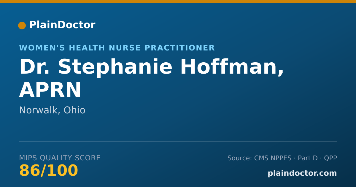 Shareable card for Stephanie Hoffman, APRN - Women's Health Nurse Practitioner, Norwalk, OH