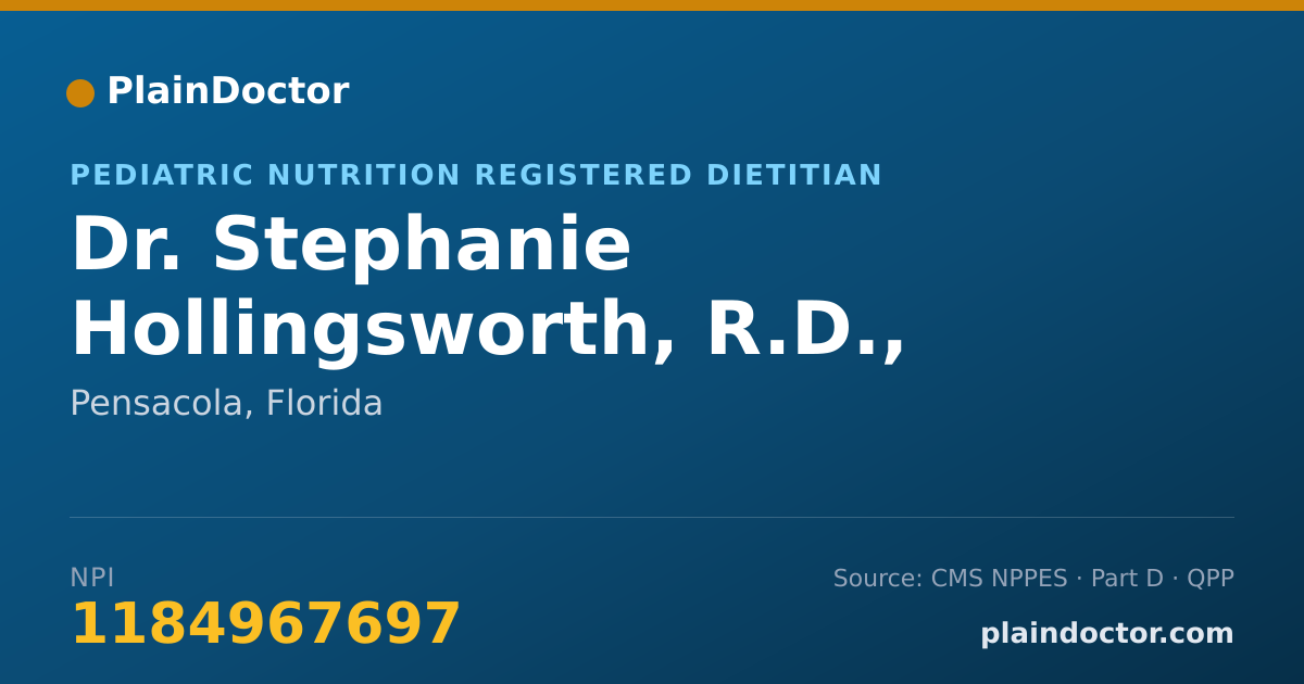 Shareable card for Stephanie Hollingsworth, R.D., L.D., CDE - Pediatric Nutrition Registered Dietitian, Pensacola, FL