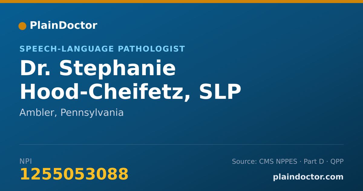 Shareable card for Stephanie Hood-Cheifetz, SLP - Speech-Language Pathologist, Ambler, PA