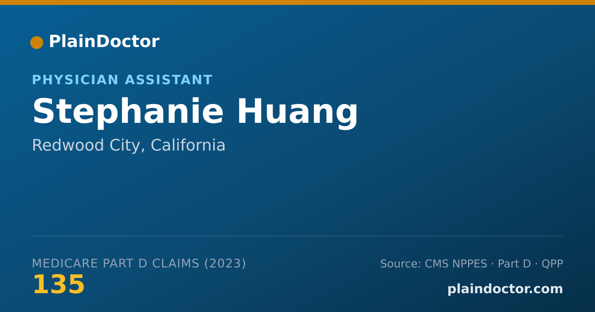 Shareable card for Stephanie Huang - Physician Assistant, Redwood City, CA