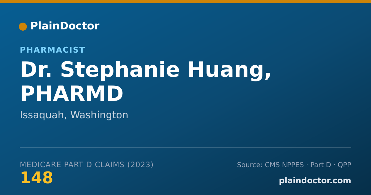 Shareable card for Stephanie Huang, PHARMD - Pharmacist, Issaquah, WA