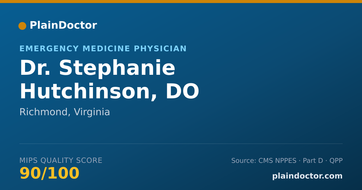 Shareable card for Stephanie Hutchinson, DO - Emergency Medicine Physician, Richmond, VA