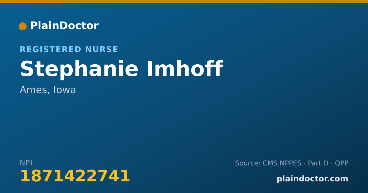 Shareable card for Stephanie Imhoff - Registered Nurse, Ames, IA