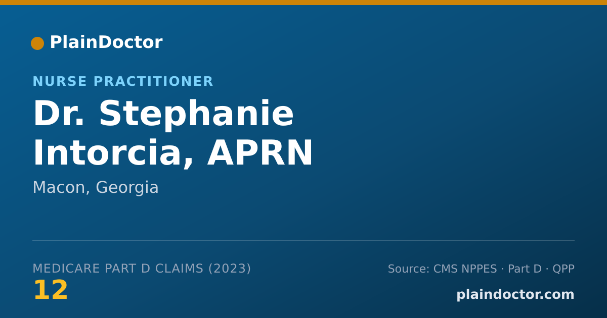 Shareable card for Stephanie Intorcia, APRN - Nurse Practitioner, Macon, GA