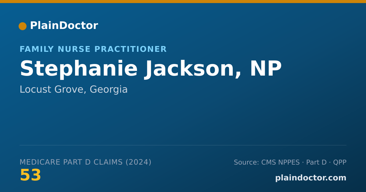 Shareable card for Stephanie Jackson, NP - Family Nurse Practitioner, Locust Grove, GA