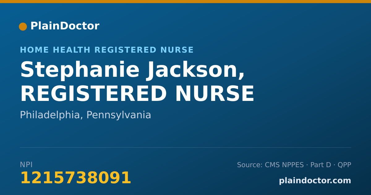 Shareable card for Stephanie Jackson, REGISTERED NURSE - Home Health Registered Nurse, Philadelphia, PA