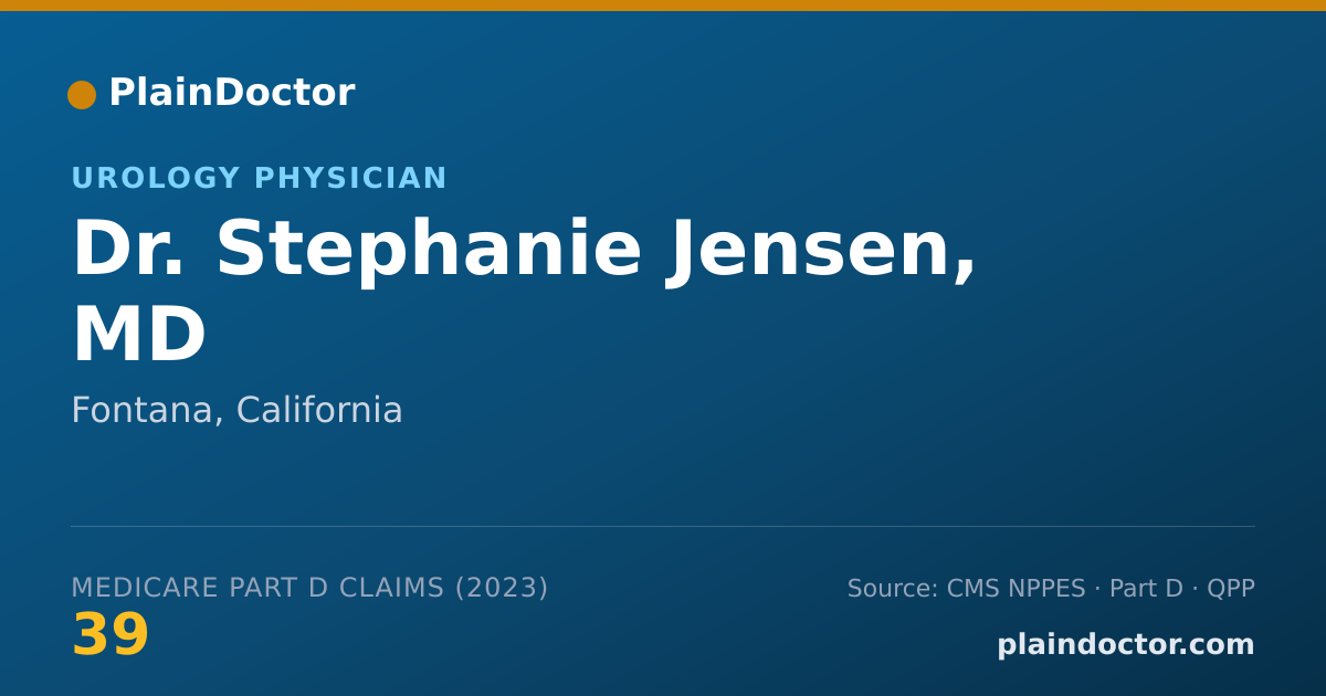 Shareable card for Stephanie Jensen, MD - Urology Physician, Fontana, CA