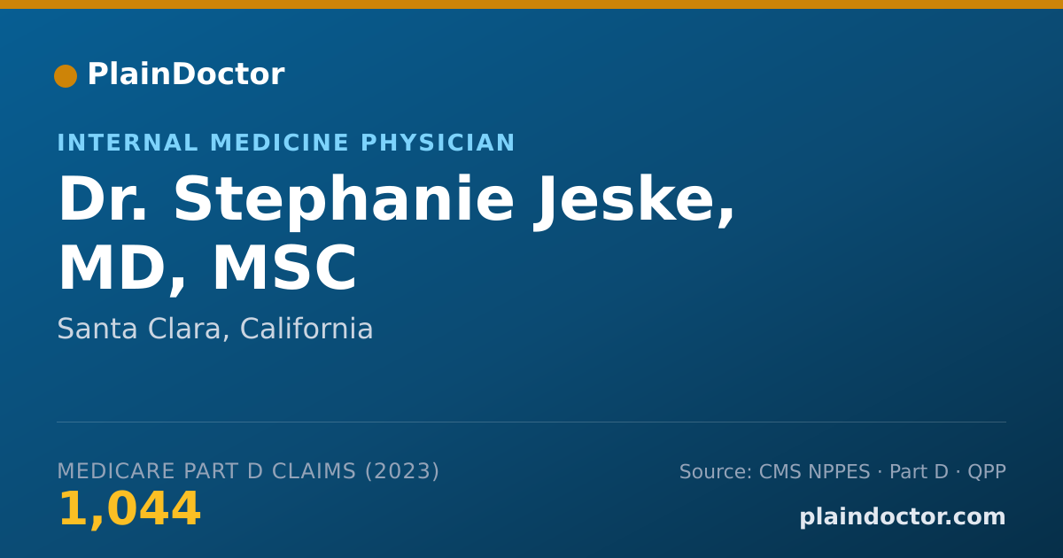 Shareable card for Stephanie Jeske, MD, MSC - Internal Medicine Physician, Santa Clara, CA