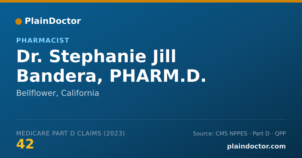 Shareable card for Stephanie Jill Bandera, PHARM.D. - Pharmacist, Bellflower, CA