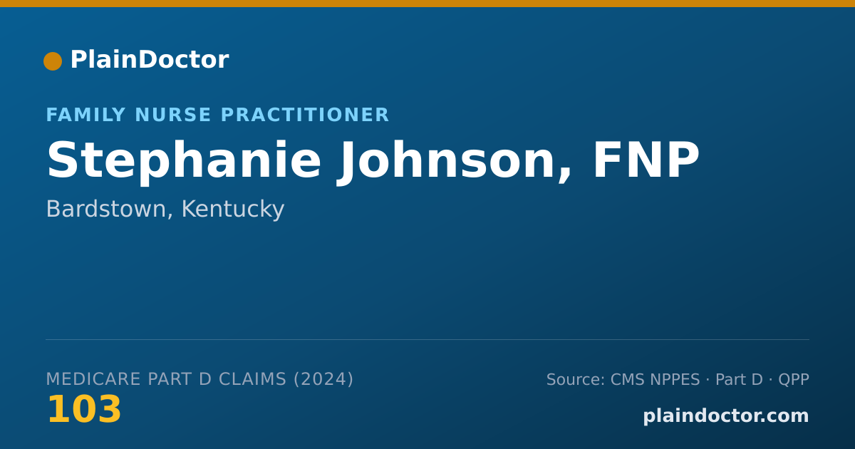 Shareable card for Stephanie Johnson, FNP - Family Nurse Practitioner, Bardstown, KY