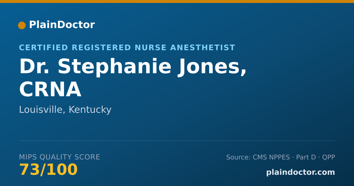 Shareable card for Stephanie Jones, CRNA - Certified Registered Nurse Anesthetist, Louisville, KY