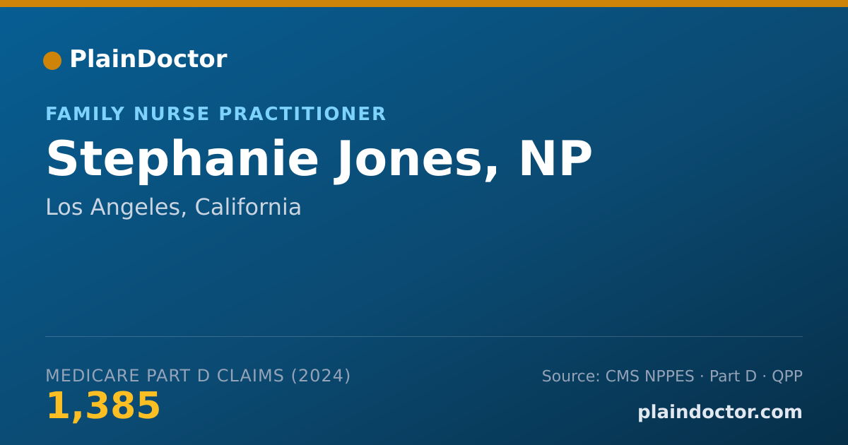 Shareable card for Stephanie Jones, NP - Family Nurse Practitioner, Los Angeles, CA