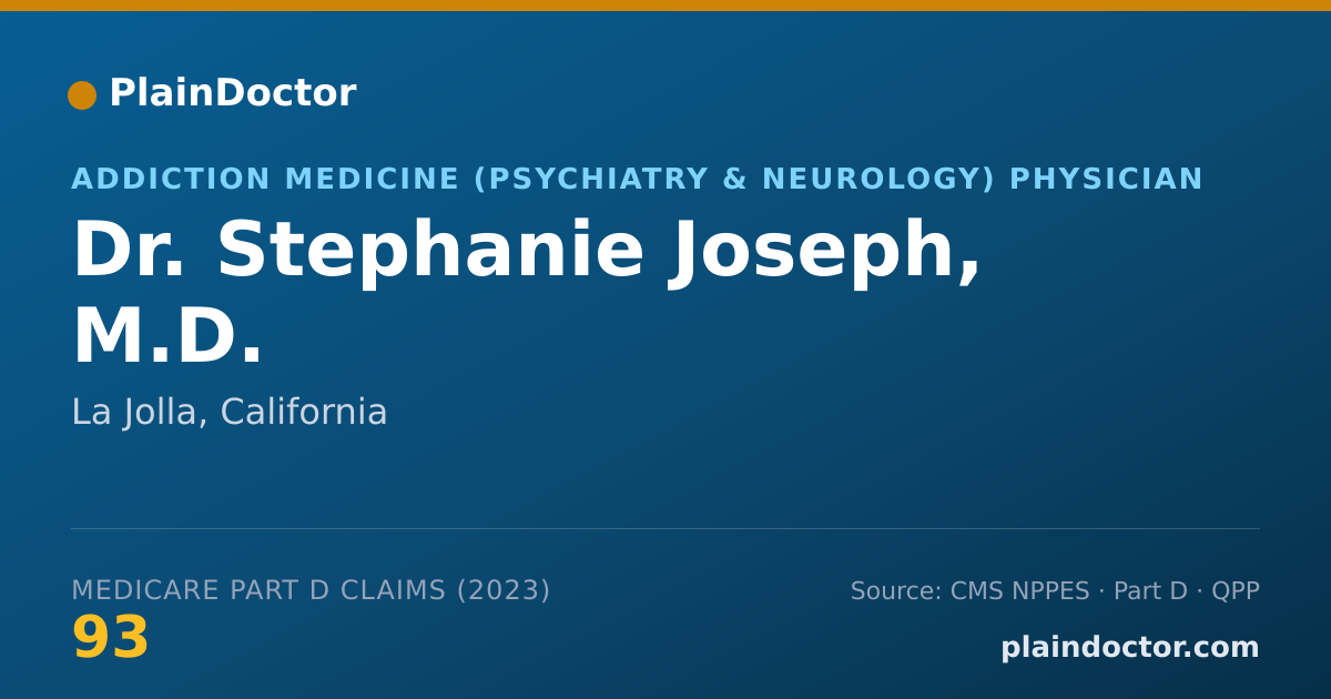 Shareable card for Stephanie Joseph, M.D. - Addiction Medicine (Psychiatry & Neurology) Physician, La Jolla, CA