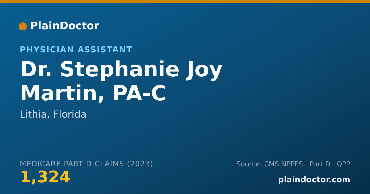 Shareable card for Stephanie Joy Martin, PA-C - Physician Assistant, Lithia, FL