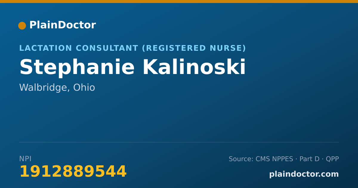 Shareable card for Stephanie Kalinoski - Lactation Consultant (Registered Nurse), Walbridge, OH