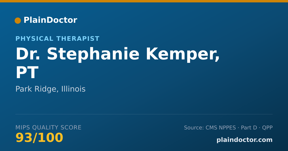 Shareable card for Stephanie Kemper, PT - Physical Therapist, Park Ridge, IL