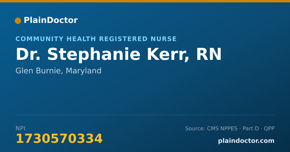 Shareable card for Stephanie Kerr, RN - Community Health Registered Nurse, Glen Burnie, MD
