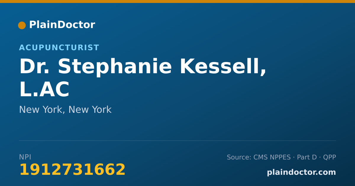 Shareable card for Stephanie Kessell, L.AC - Acupuncturist, New York, NY