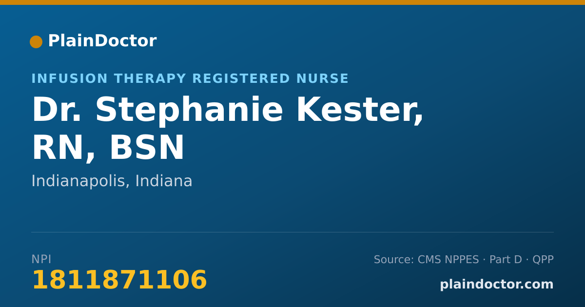 Shareable card for Stephanie Kester, RN, BSN - Infusion Therapy Registered Nurse, Indianapolis, IN