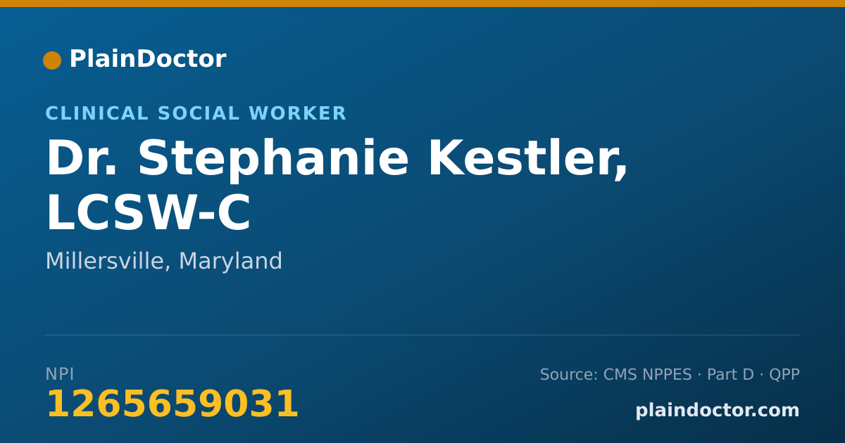 Shareable card for Stephanie Kestler, LCSW-C - Clinical Social Worker, Millersville, MD