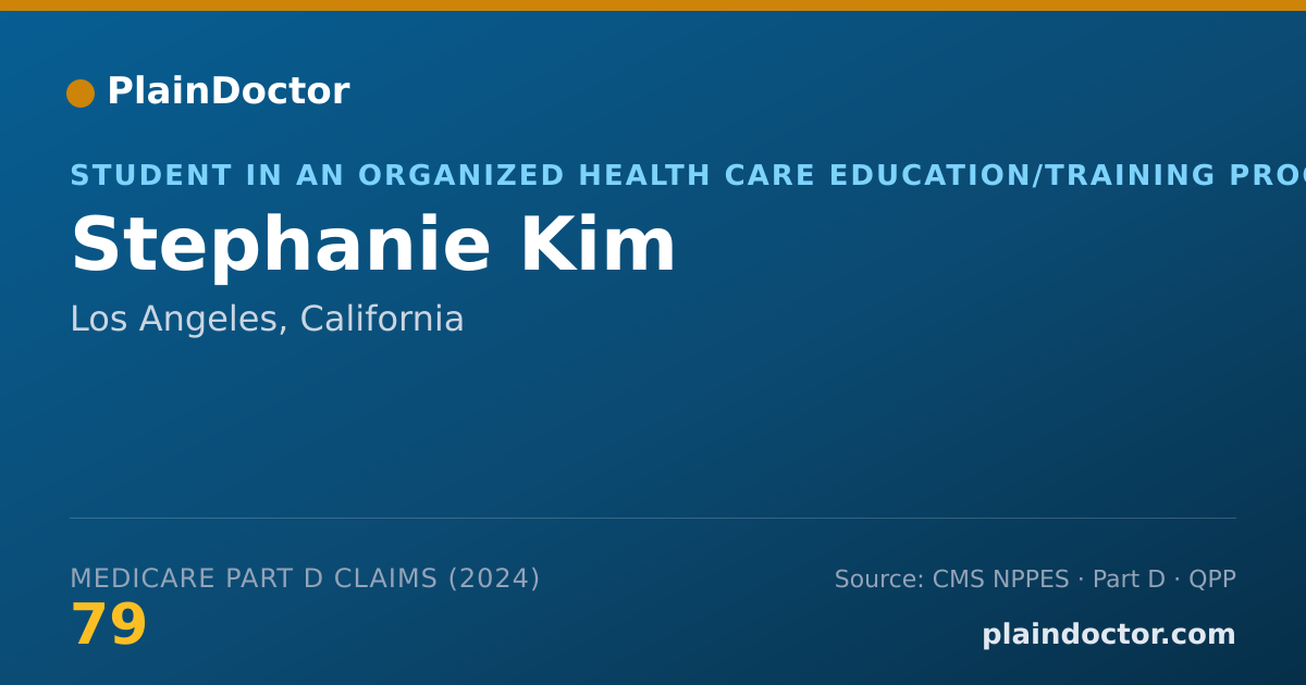 Shareable card for Stephanie Kim - Student in an Organized Health Care Education/Training Program, Los Angeles, CA