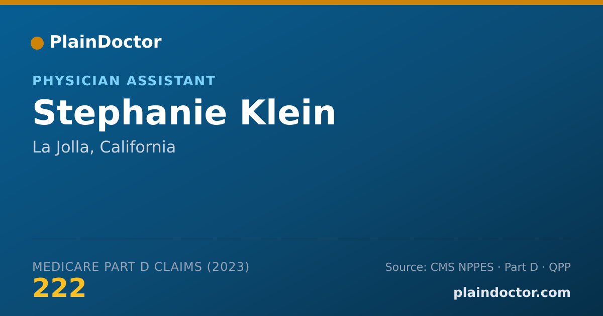 Shareable card for Stephanie Klein - Physician Assistant, La Jolla, CA