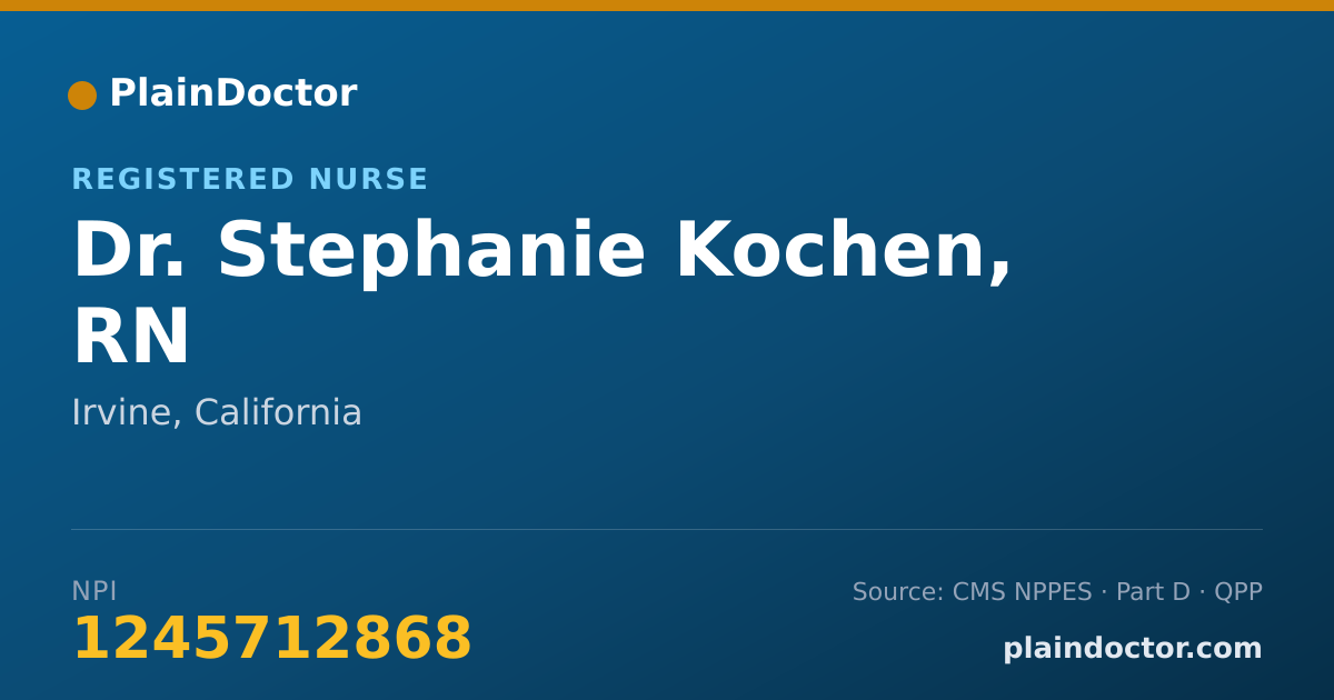 Shareable card for Stephanie Kochen, RN - Registered Nurse, Irvine, CA