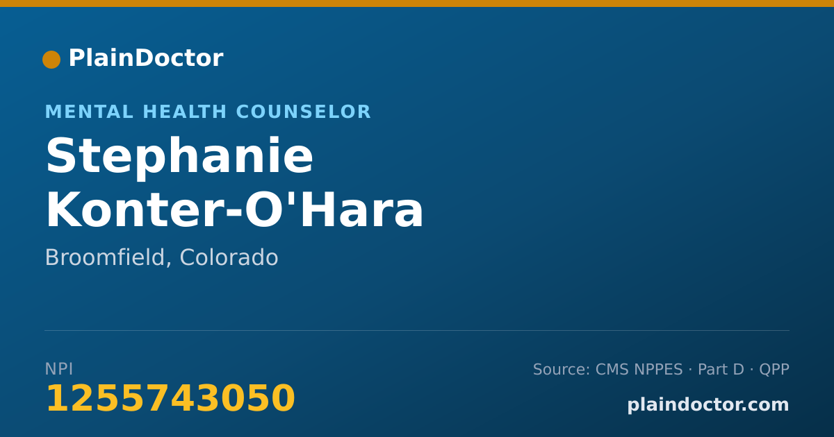 Shareable card for Stephanie Konter-O'Hara - Mental Health Counselor, Broomfield, CO