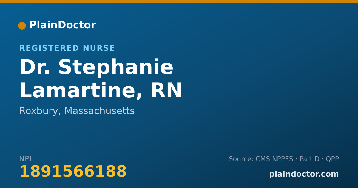 Shareable card for Stephanie Lamartine, RN - Registered Nurse, Roxbury, MA