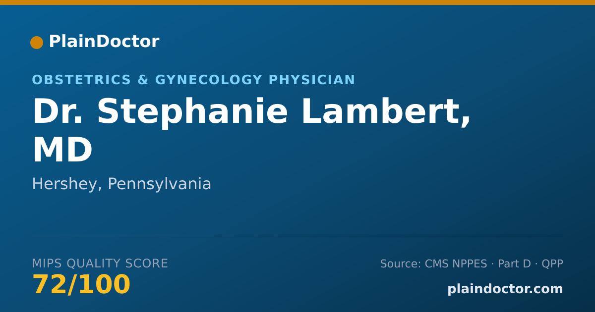 Shareable card for Stephanie Lambert, MD - Obstetrics & Gynecology Physician, Hershey, PA
