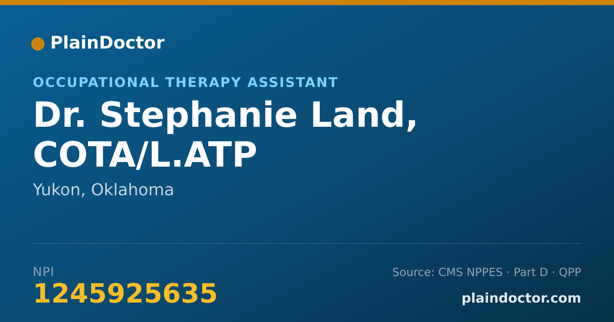 Shareable card for Stephanie Land, COTA/L.ATP - Occupational Therapy Assistant, Yukon, OK