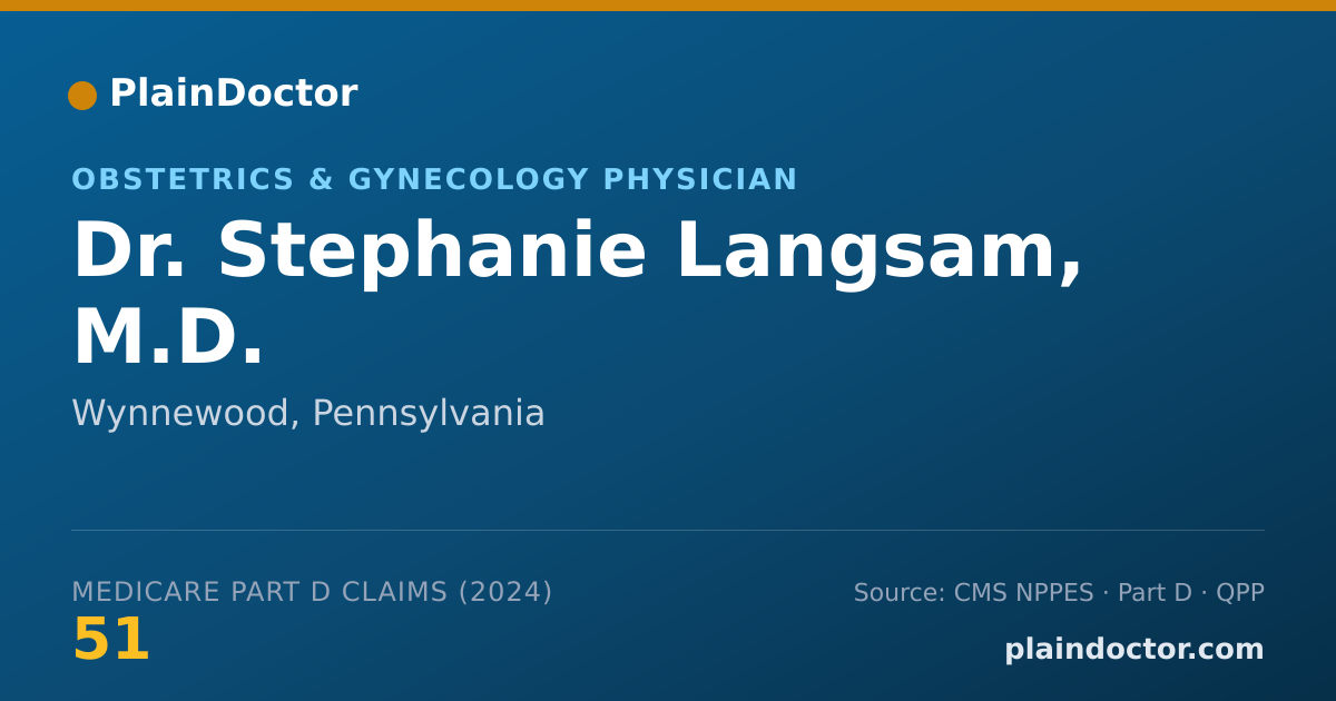 Shareable card for Stephanie Langsam, M.D. - Obstetrics & Gynecology Physician, Wynnewood, PA