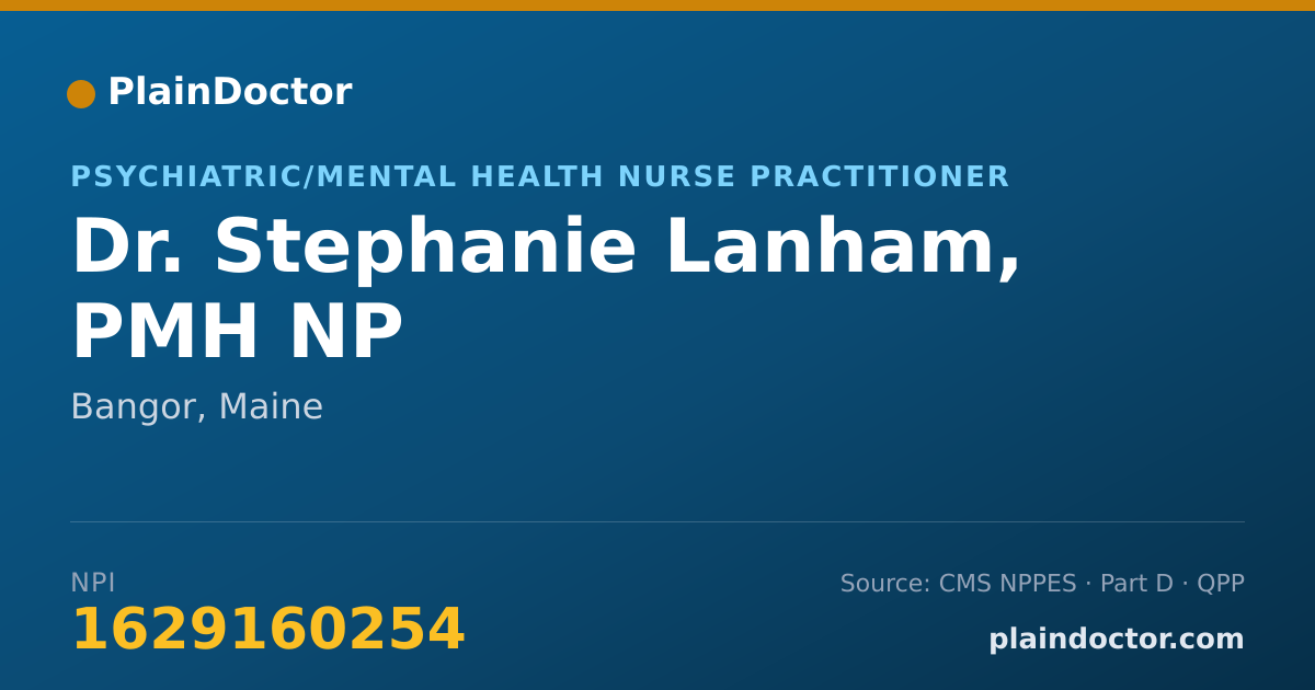 Shareable card for Stephanie Lanham, PMH NP - Psychiatric/Mental Health Nurse Practitioner, Bangor, ME
