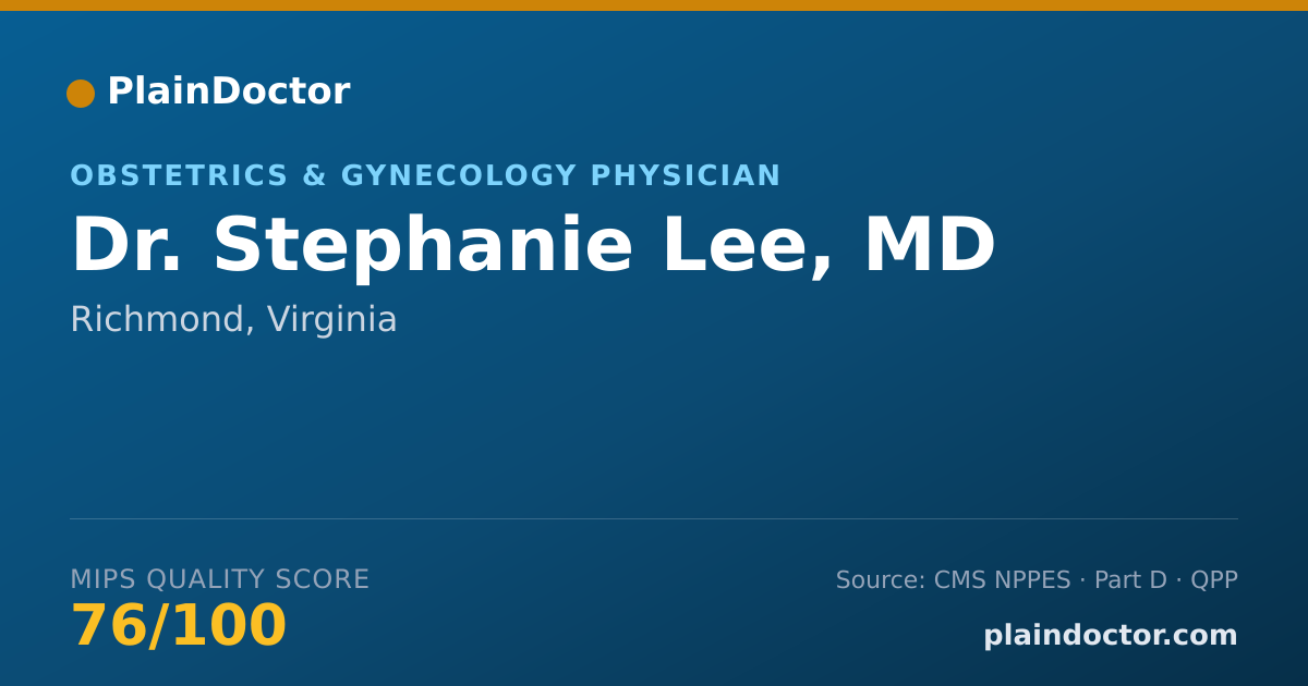 Shareable card for Stephanie Lee, MD - Obstetrics & Gynecology Physician, Richmond, VA
