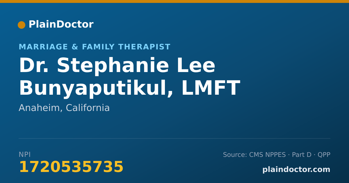 Shareable card for Stephanie Lee Bunyaputikul, LMFT - Marriage & Family Therapist, Anaheim, CA