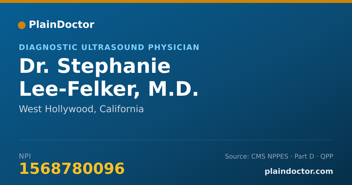 Shareable card for Stephanie Lee-Felker, M.D. - Diagnostic Ultrasound Physician, West Hollywood, CA